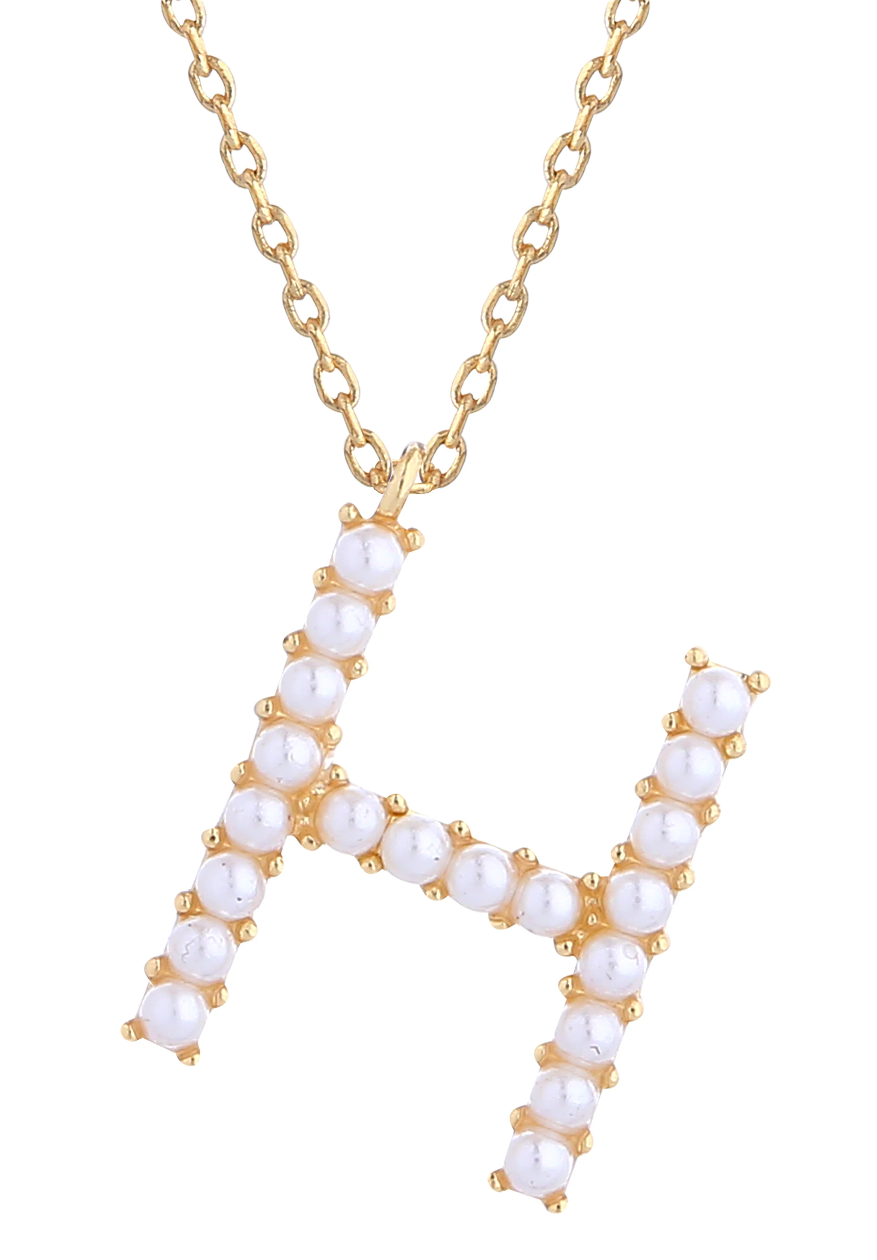 14K Gold Dipped Pearl initial Necklace - Image 10