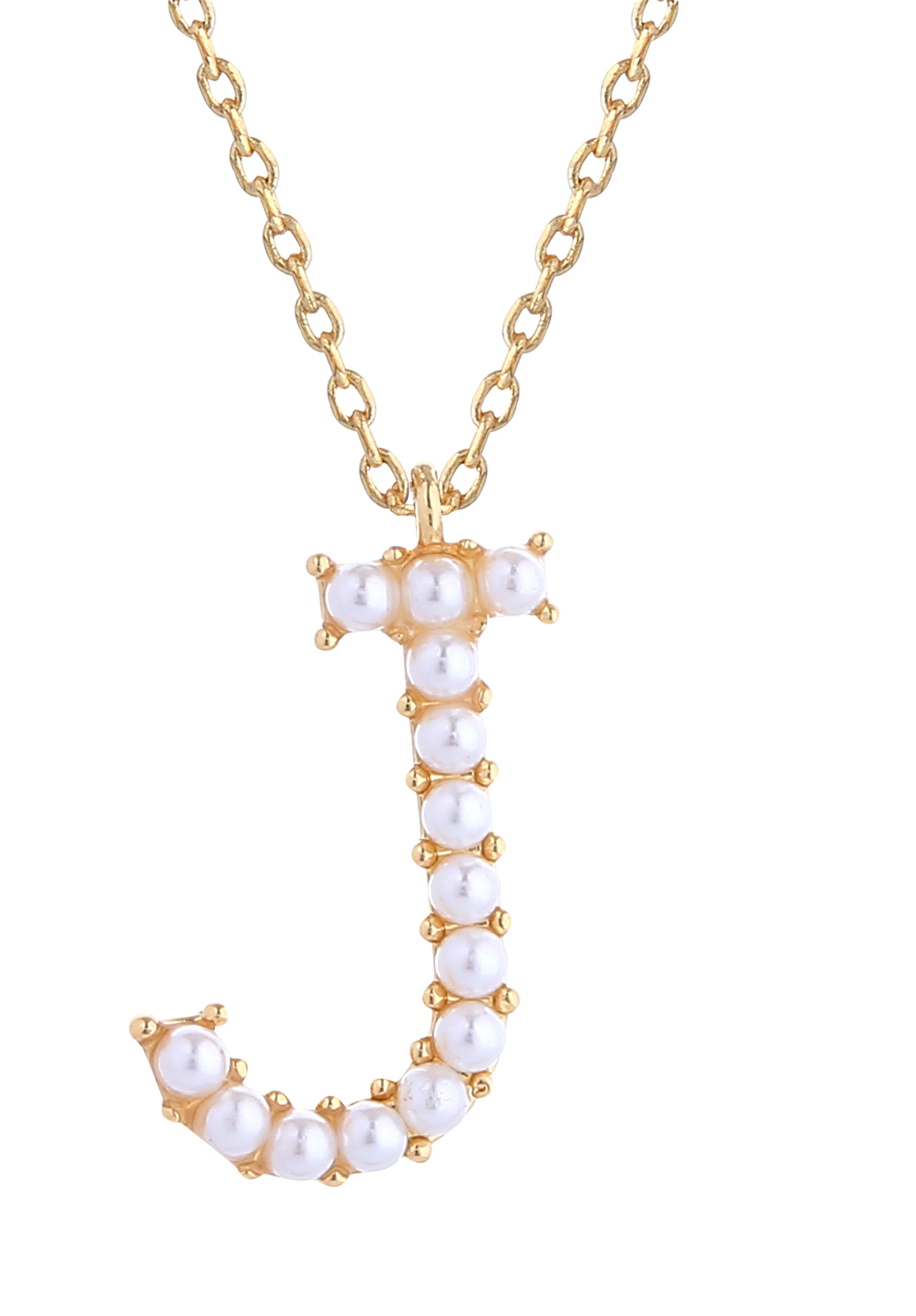 14K Gold Dipped Pearl initial Necklace - Image 12