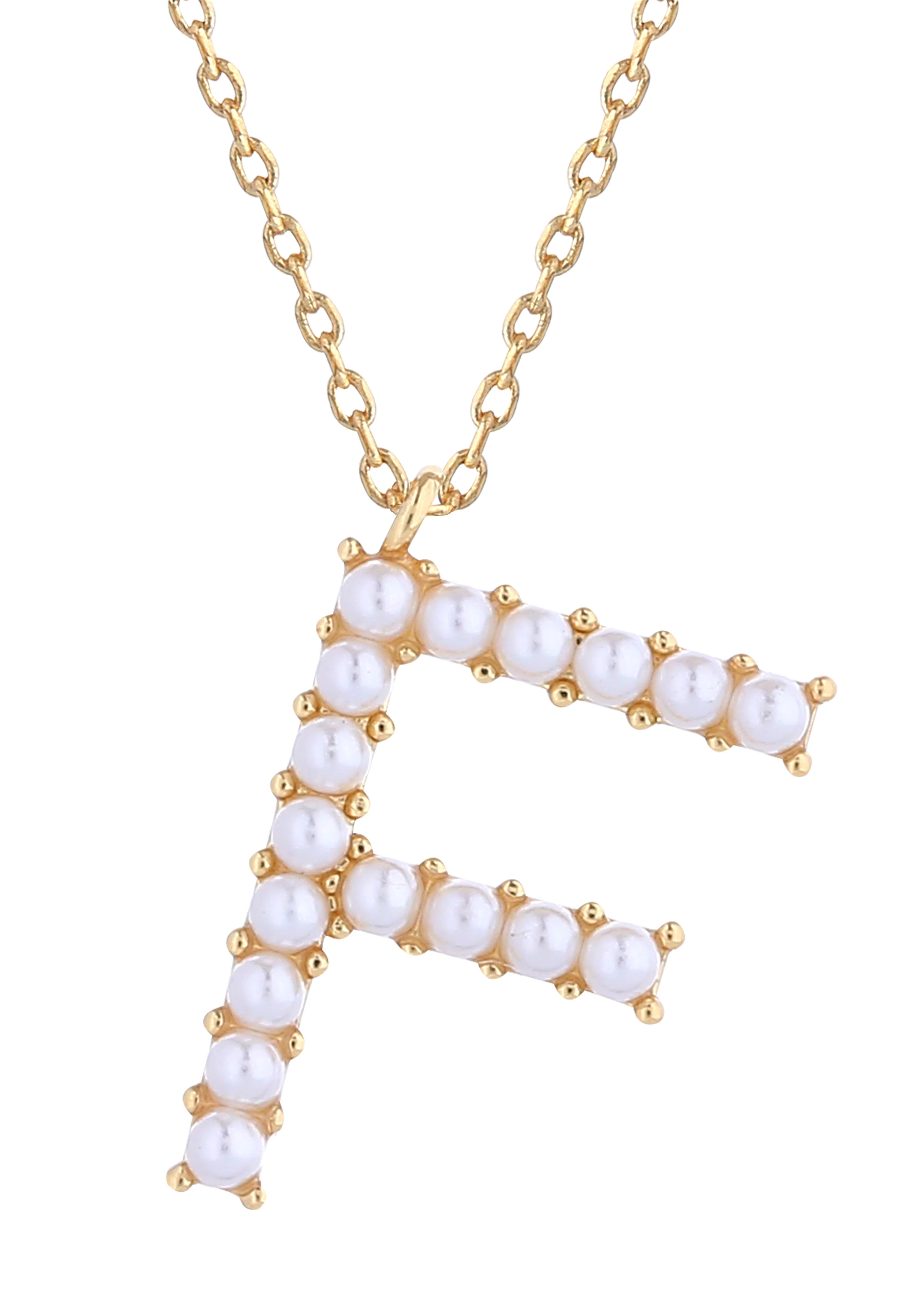 14K Gold Dipped Pearl initial Necklace - Image 8
