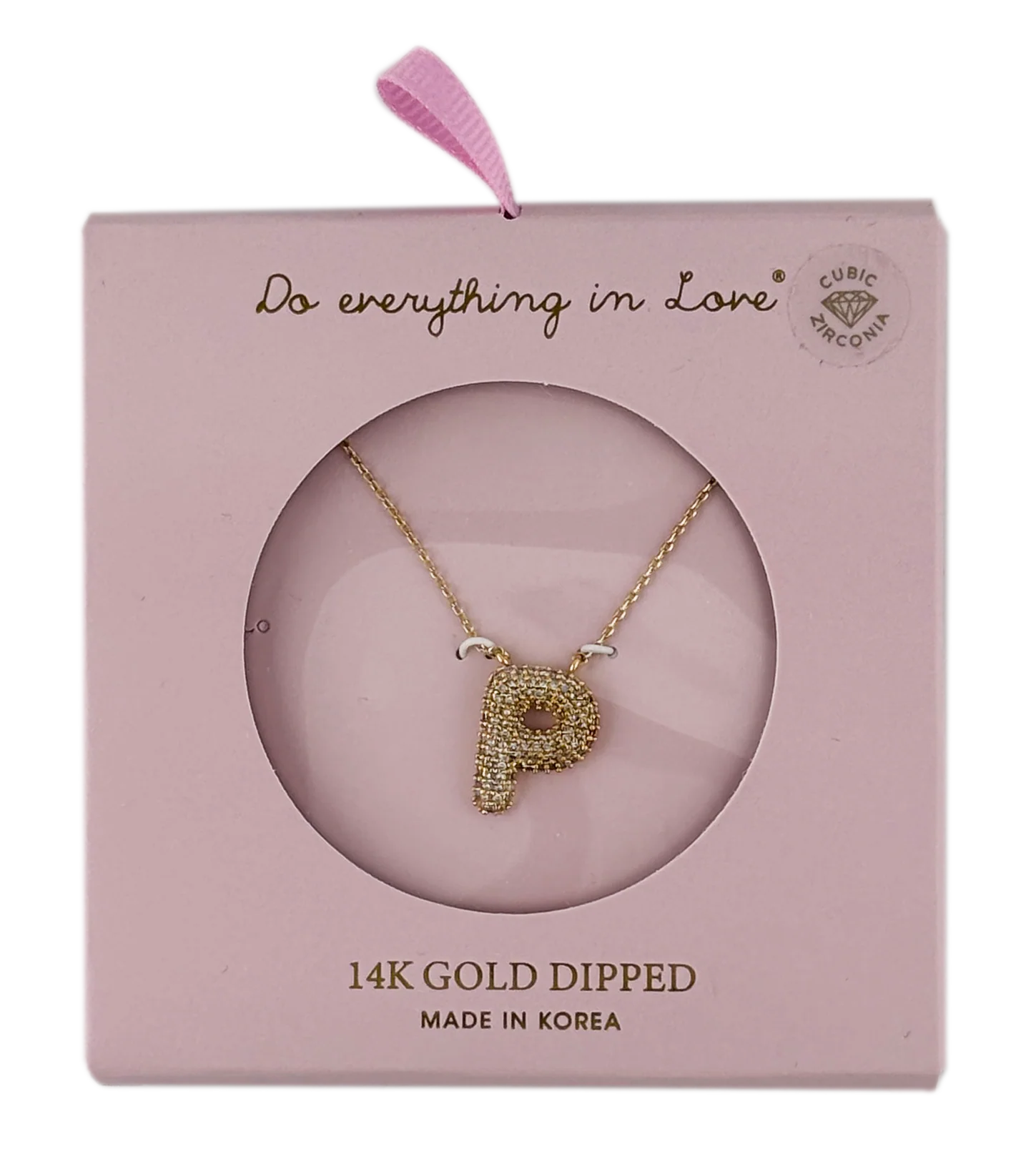 14K Gold Dipped Textured initial Necklace - Image 2
