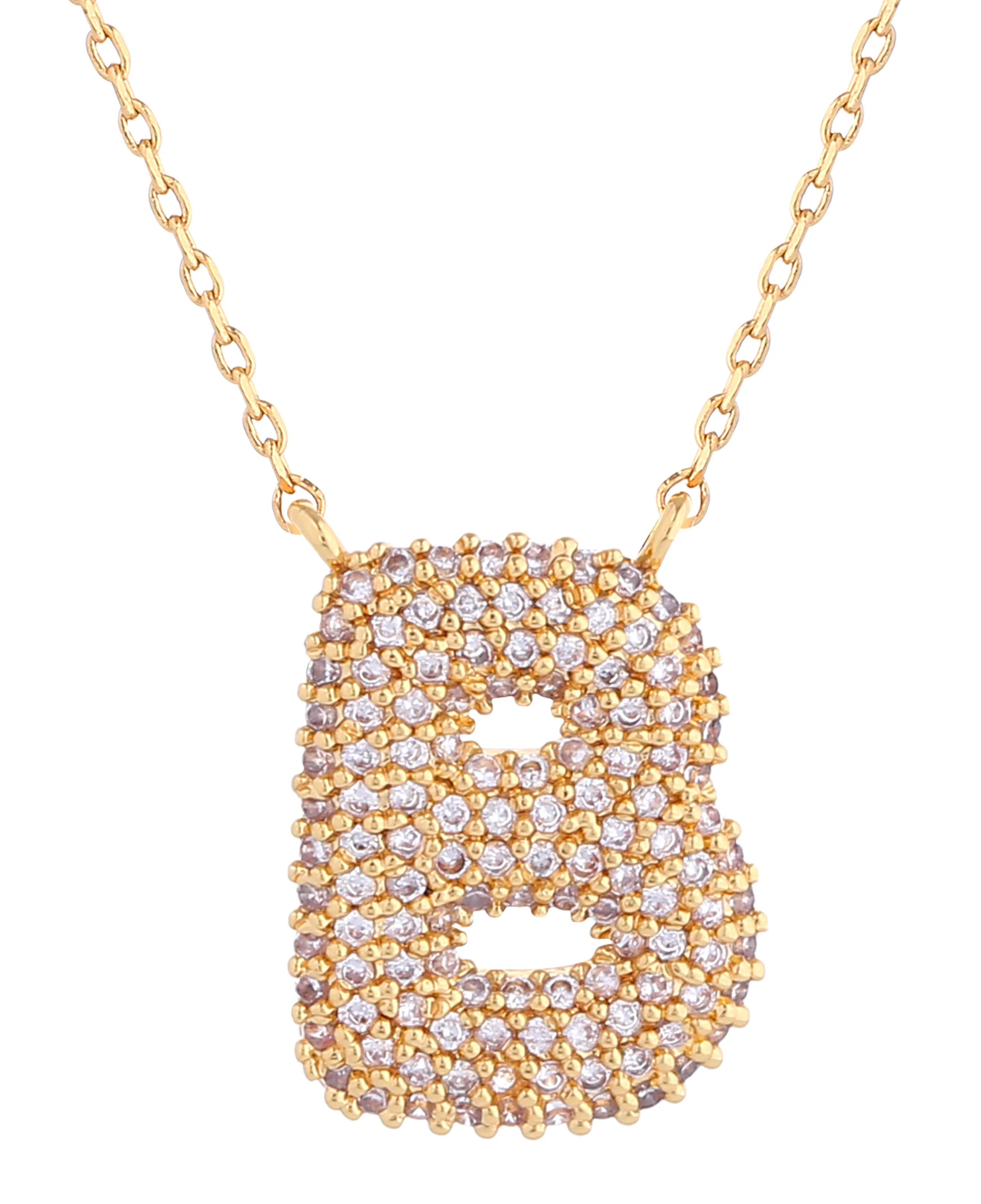 14K Gold Dipped Textured initial Necklace - Image 4
