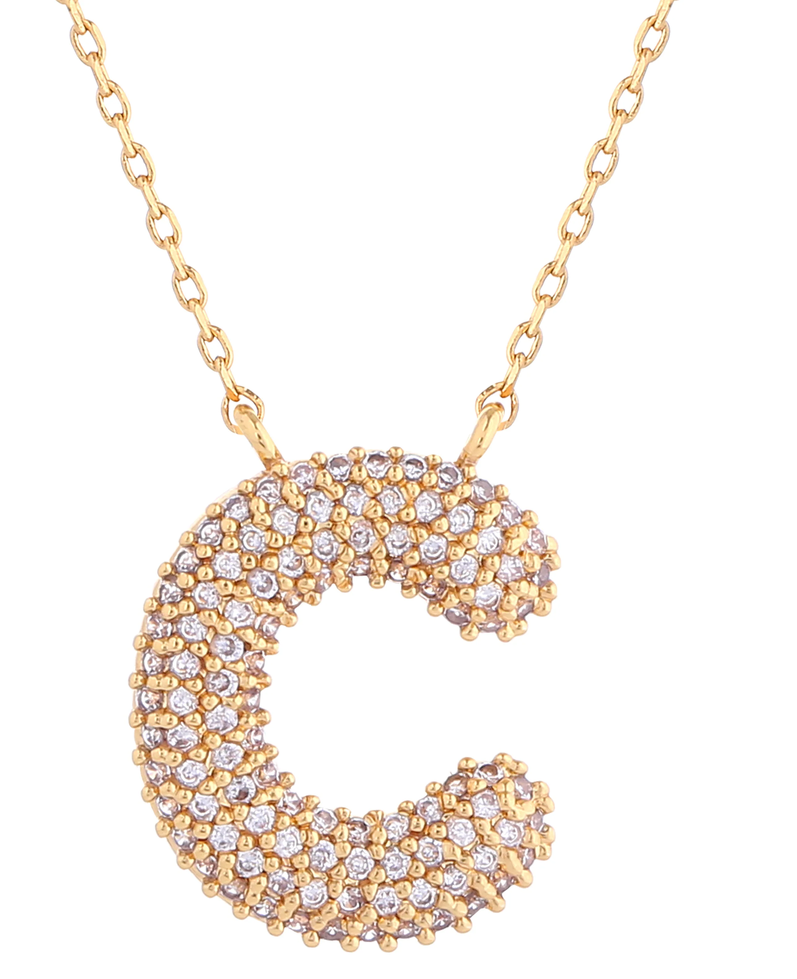 14K Gold Dipped Textured initial Necklace - Image 5