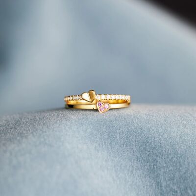 18K Gold-Plated 925 Sterling Silver Double-Layered Ring - Image 3