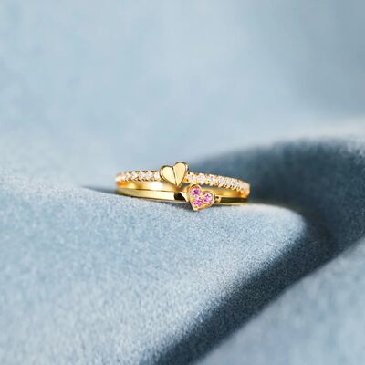 18K Gold-Plated 925 Sterling Silver Double-Layered Ring - Image 4