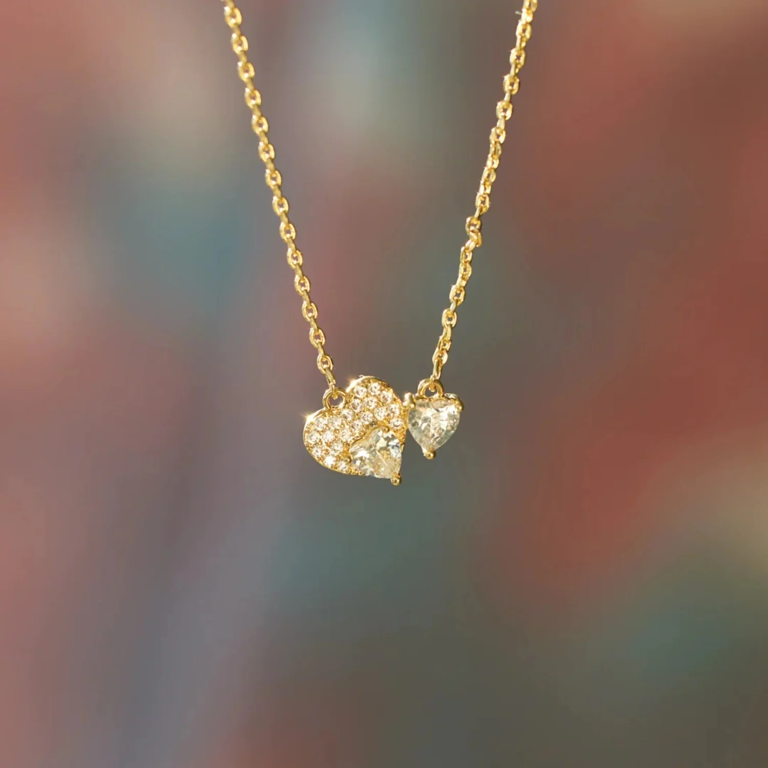 18K Gold-Plated 925 Sterling Silver Zircon Heart Necklace - Image 2