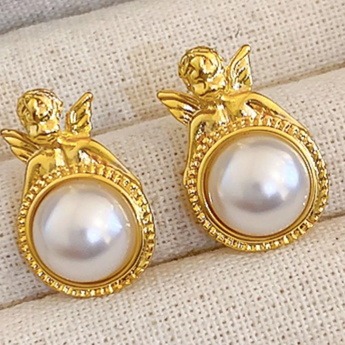 18K Gold-Plated Alloy Geometric Earrings - Image 2