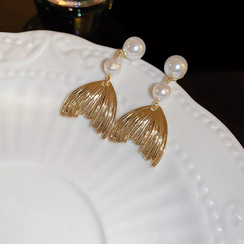 18K Gold-Plated Alloy Geometric Earrings - Image 3