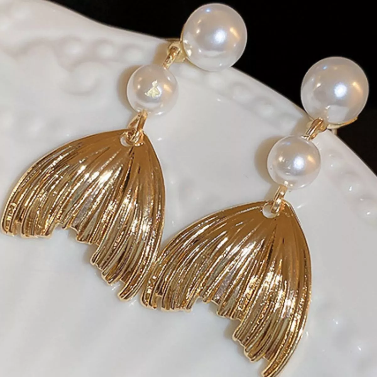 18K Gold-Plated Alloy Geometric Earrings - Image 4