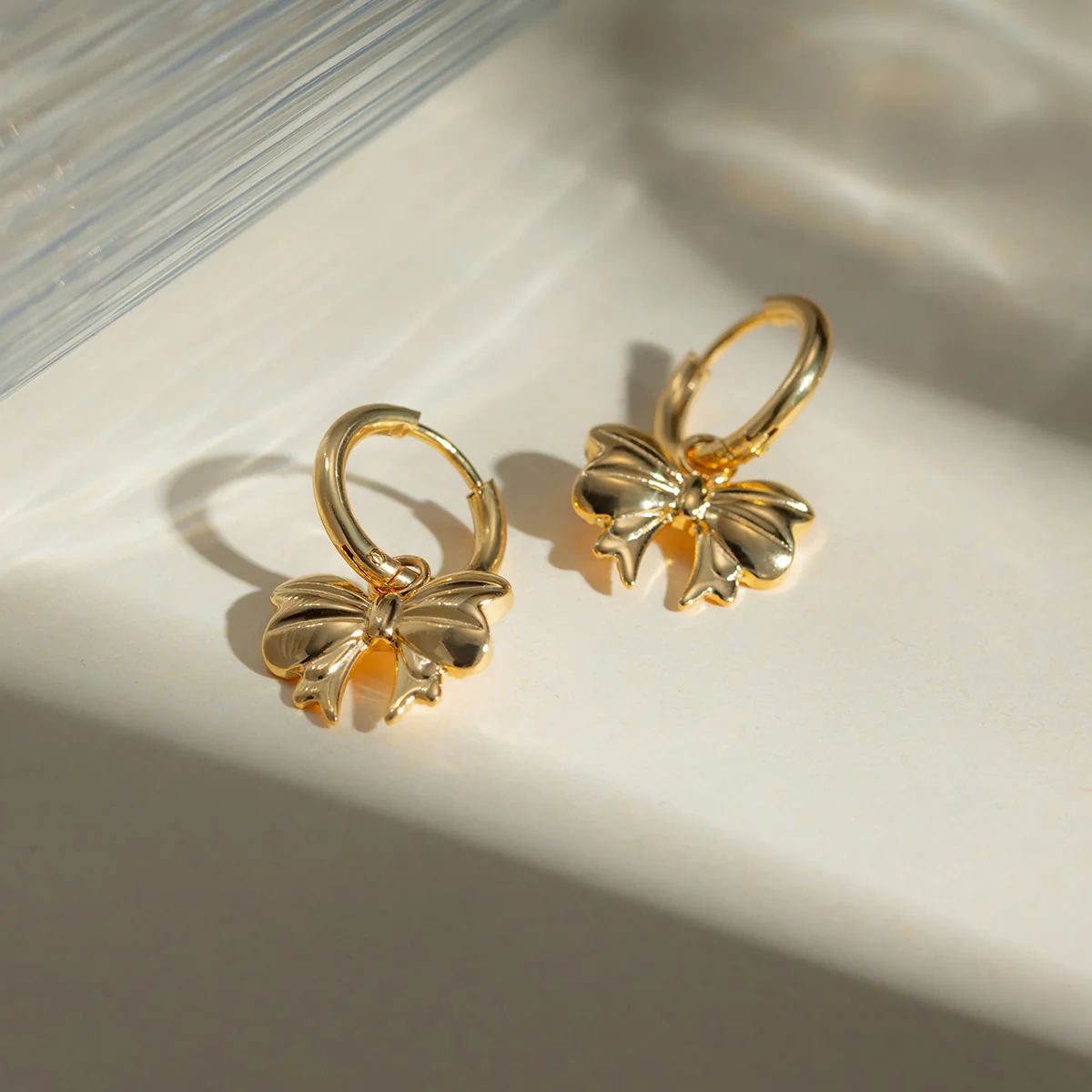 18K Gold-Plated Bow Earrings - Image 4