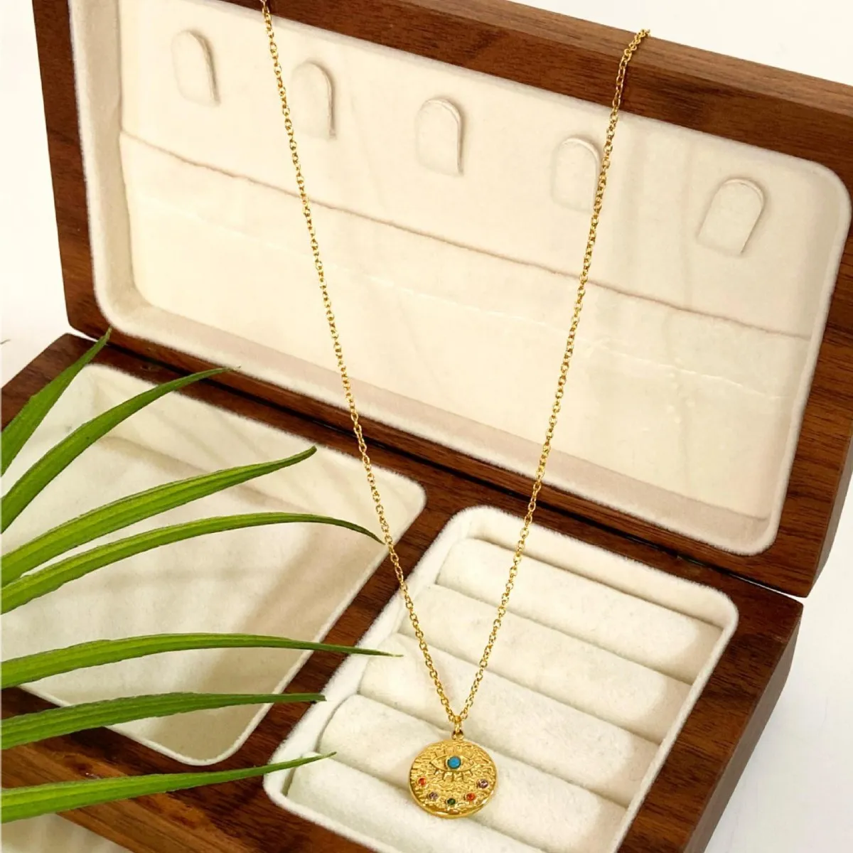 18K Gold-Plated Coin Pendant Necklace - Image 5