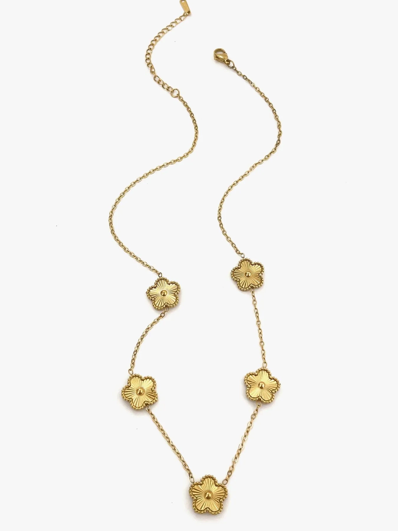 18K Gold-Plated Flower Chain Necklace - Image 3