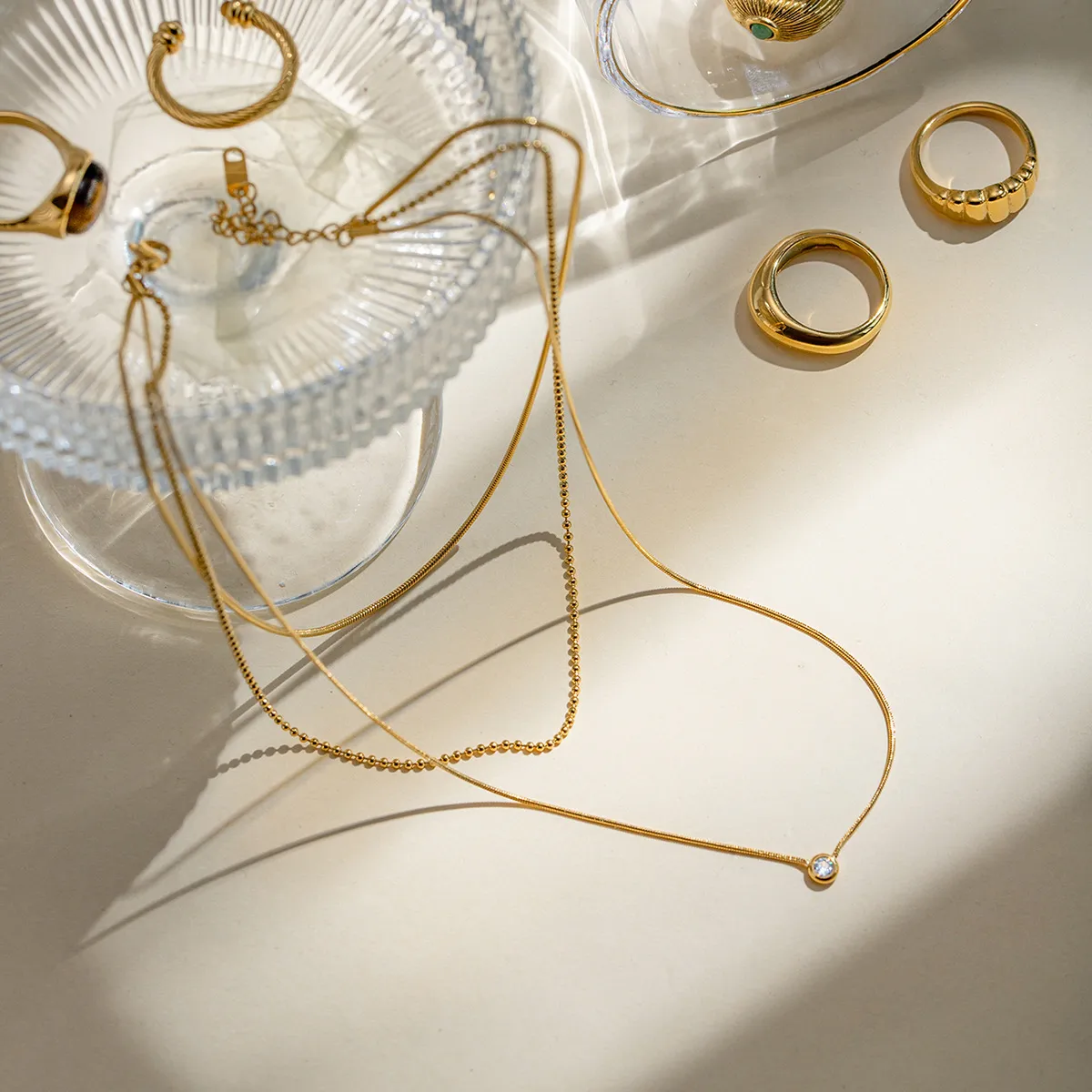 18K Gold-Plated Layered Necklace - Image 4