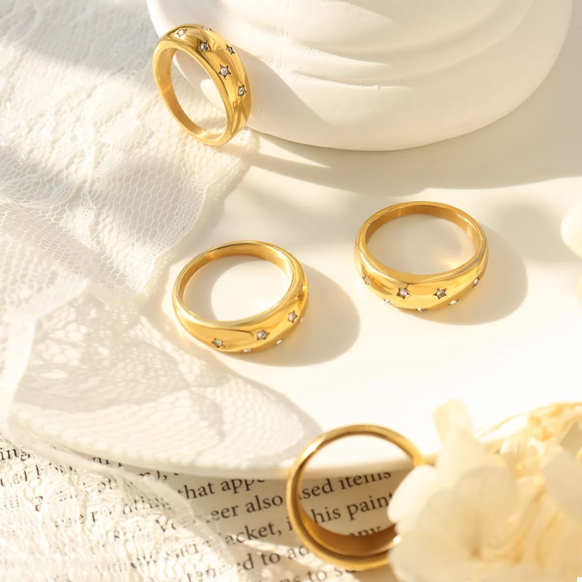 18K Gold-Plated Zircon Ring - Image 4
