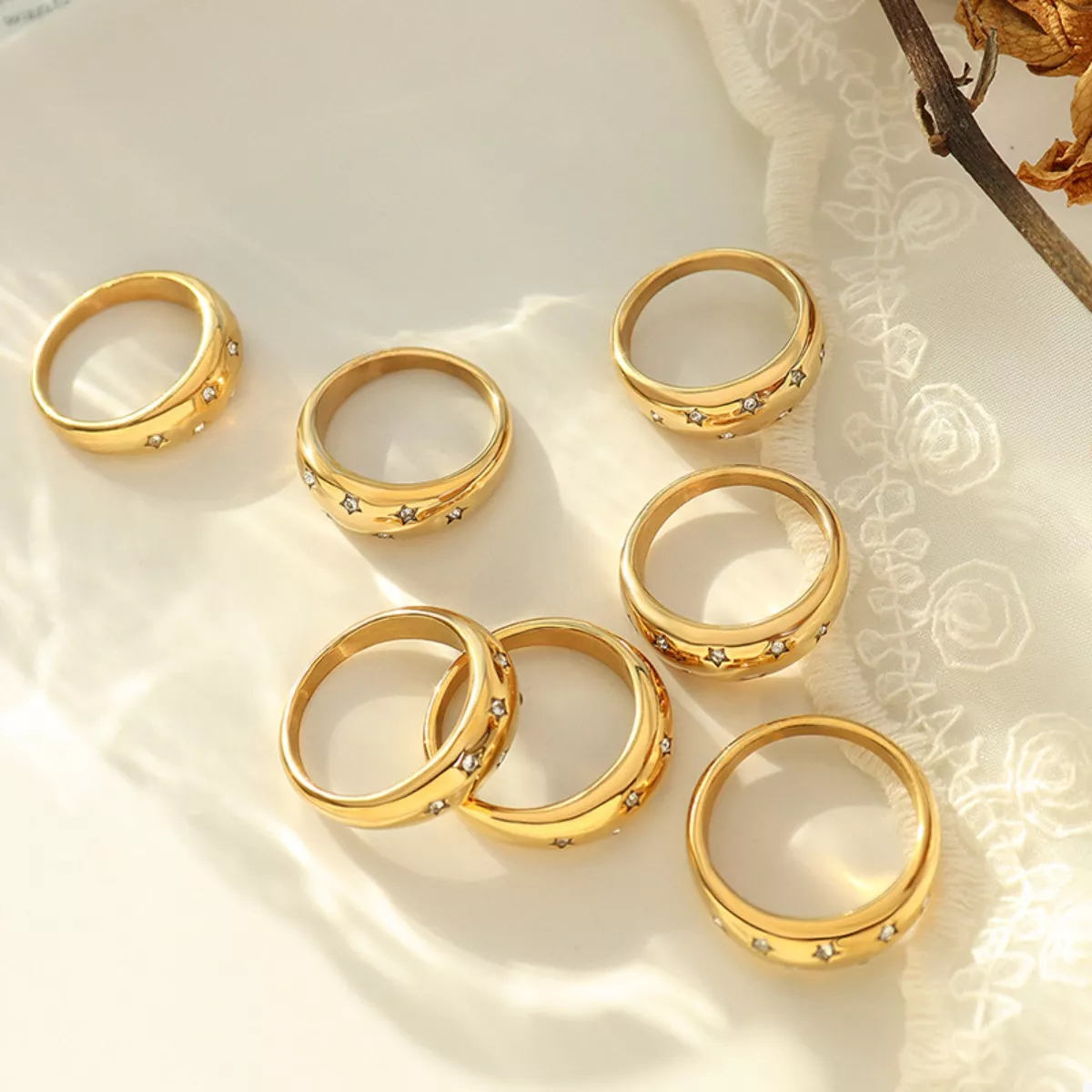 18K Gold-Plated Zircon Ring - Image 5