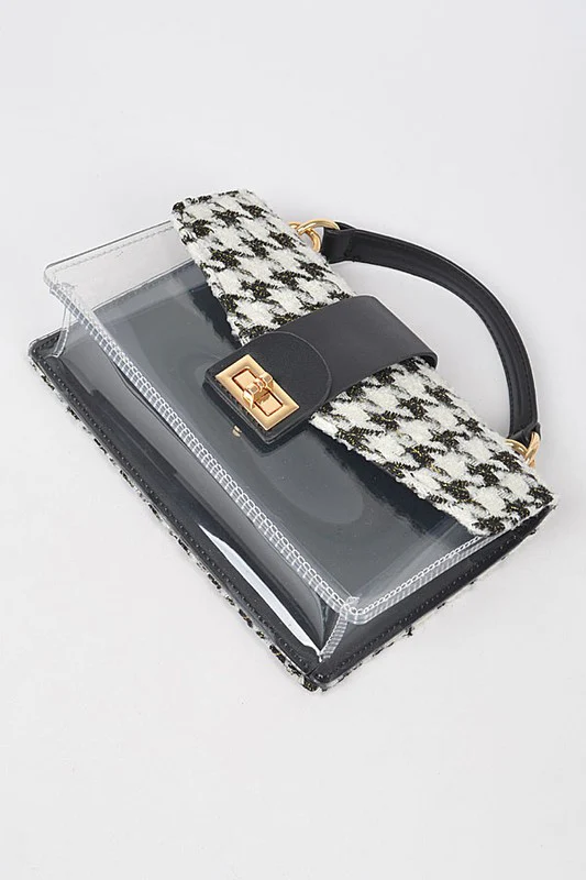 2 In 1 Houndstooth Print Clear Bag Set - Image 4
