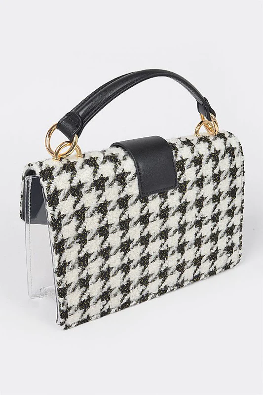 2 In 1 Houndstooth Print Clear Bag Set - Image 7