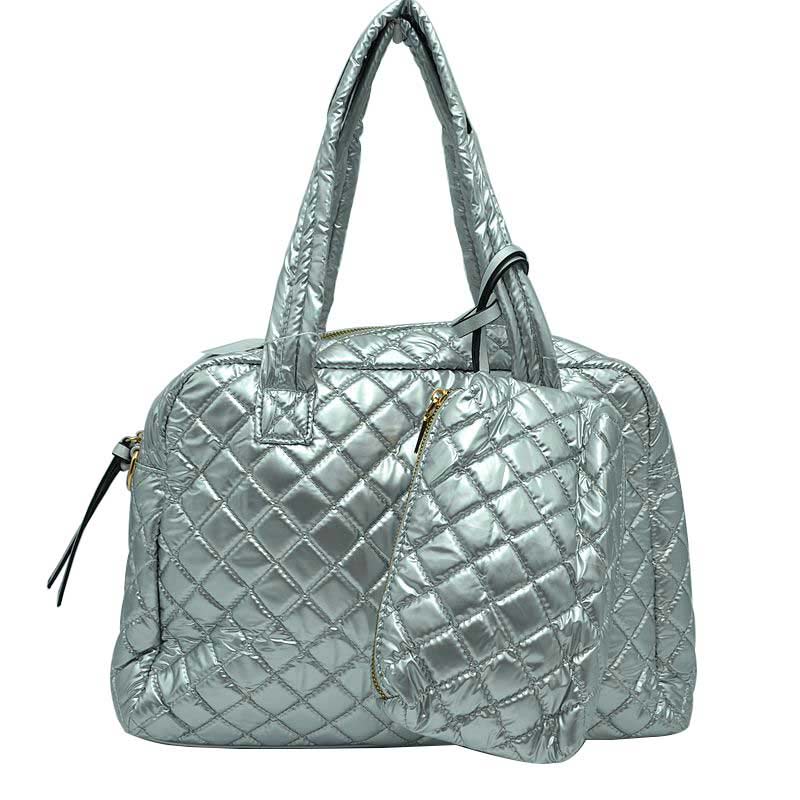 2-in-1 Large Quilted Tote Bag with Pouch - Image 11