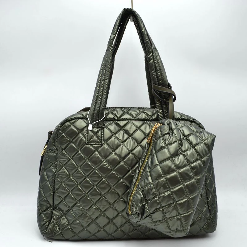 2-in-1 Large Quilted Tote Bag with Pouch - Image 12