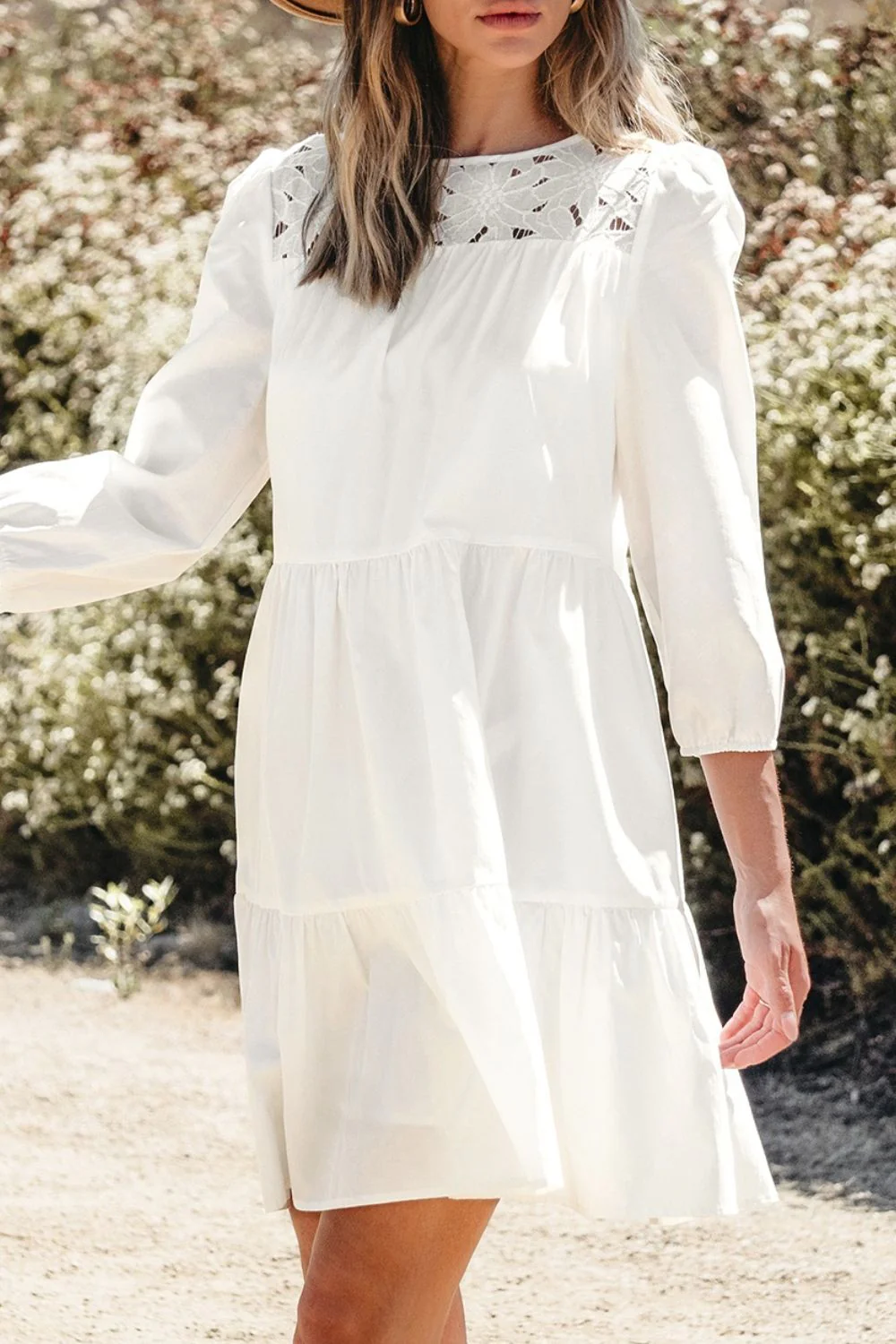 3/4 Sleeve Tiered Mini Dress - Image 4