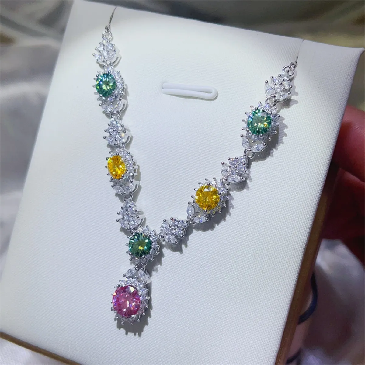 3.5 Carat Moissanite 925 Sterling Silver Necklace - Image 6
