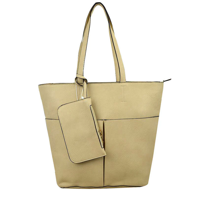 3 In 1 Large Soft Faux Leather Womens Tote Handbags - Image 2
