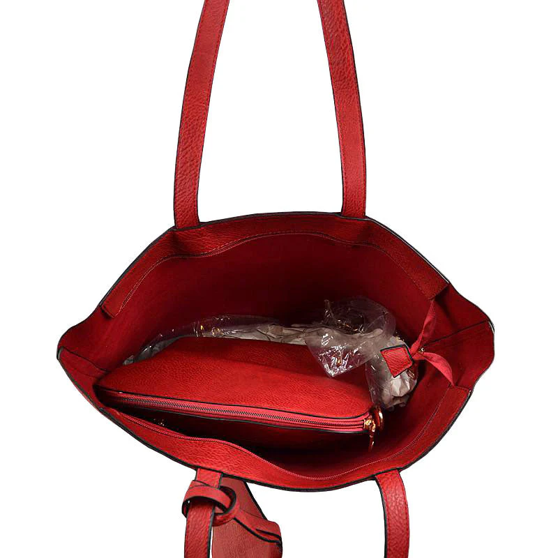 3 In 1 Large Soft Faux Leather Womens Tote Handbags - Image 21