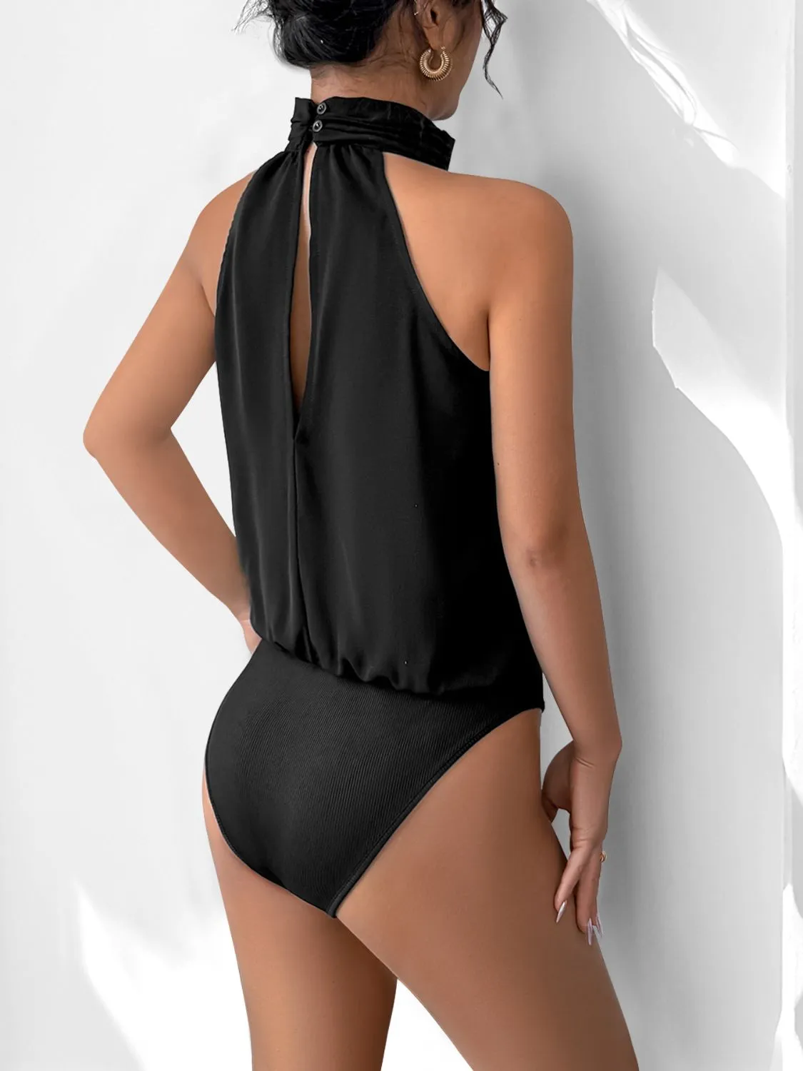 3D Flower Grecian Neck Bodysuit - Image 4