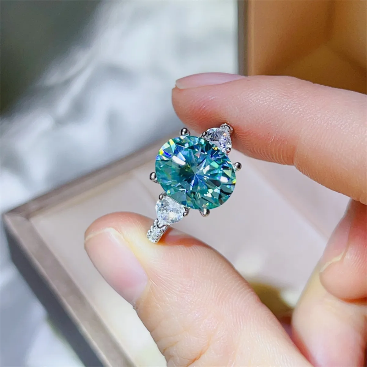 5 Carat Moissanite 925 Sterling Silver Ring - Image 6