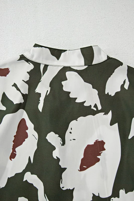 60s Flower Frill Neck Loose Blouse - Image 16