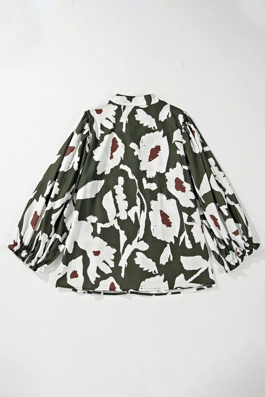 60s Flower Frill Neck Loose Blouse - Image 18