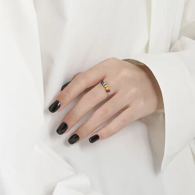 925 Sterling Silver Oil Drip Ring - Image 7