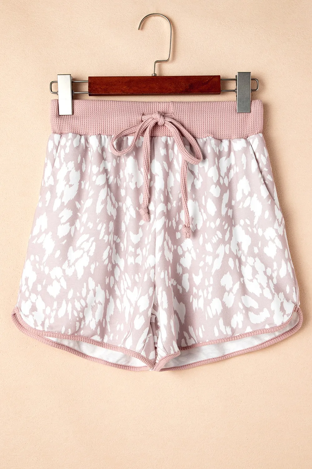 Abstract Print Drawstring Casual Shorts - Image 4