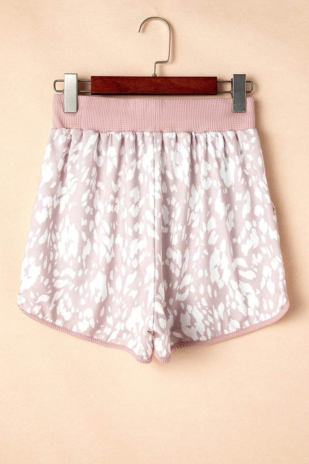 Abstract Print Drawstring Casual Shorts - Image 5