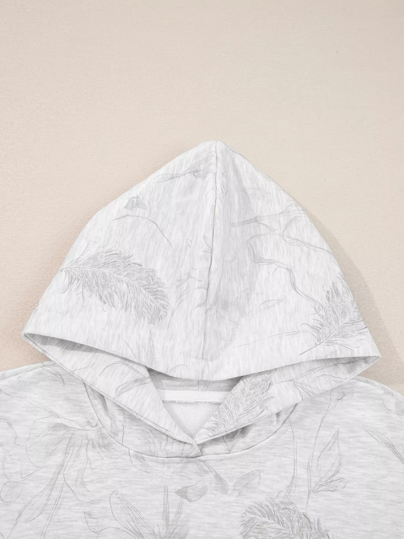 Abstract Print Loose Drop Sleeve Hoodie and Elastic Waistband Pants Set - Image 14