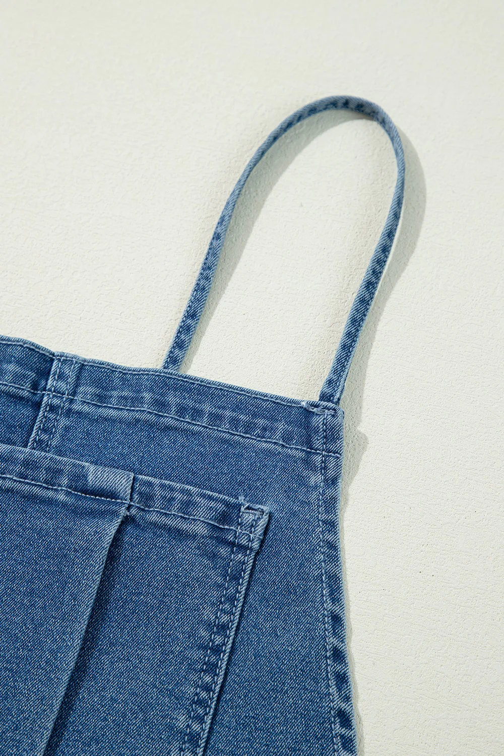 Adjustable Tie Straps Wide Leg Denim Overalls - Image 6