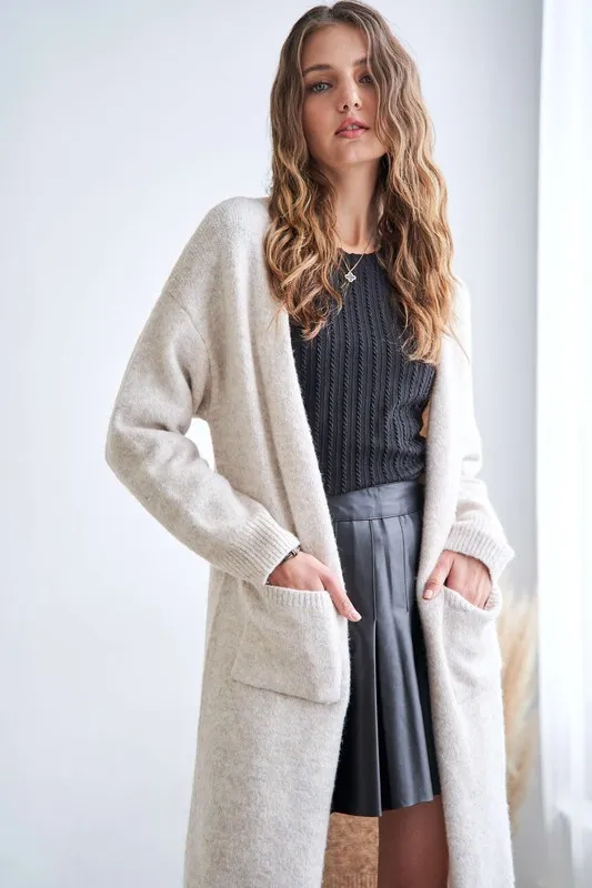 ADORA 2tone Sweater Open Cardigan - Image 4
