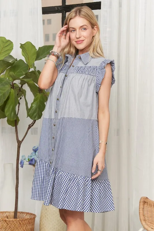 ADORA Button Down Textured Babydoll Dress - Image 11
