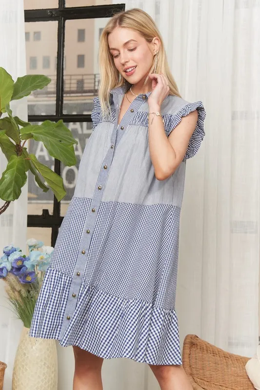 ADORA Button Down Textured Babydoll Dress - Image 12