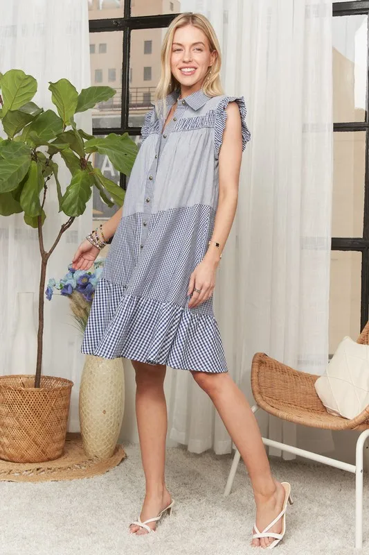 ADORA Button Down Textured Babydoll Dress - Image 13