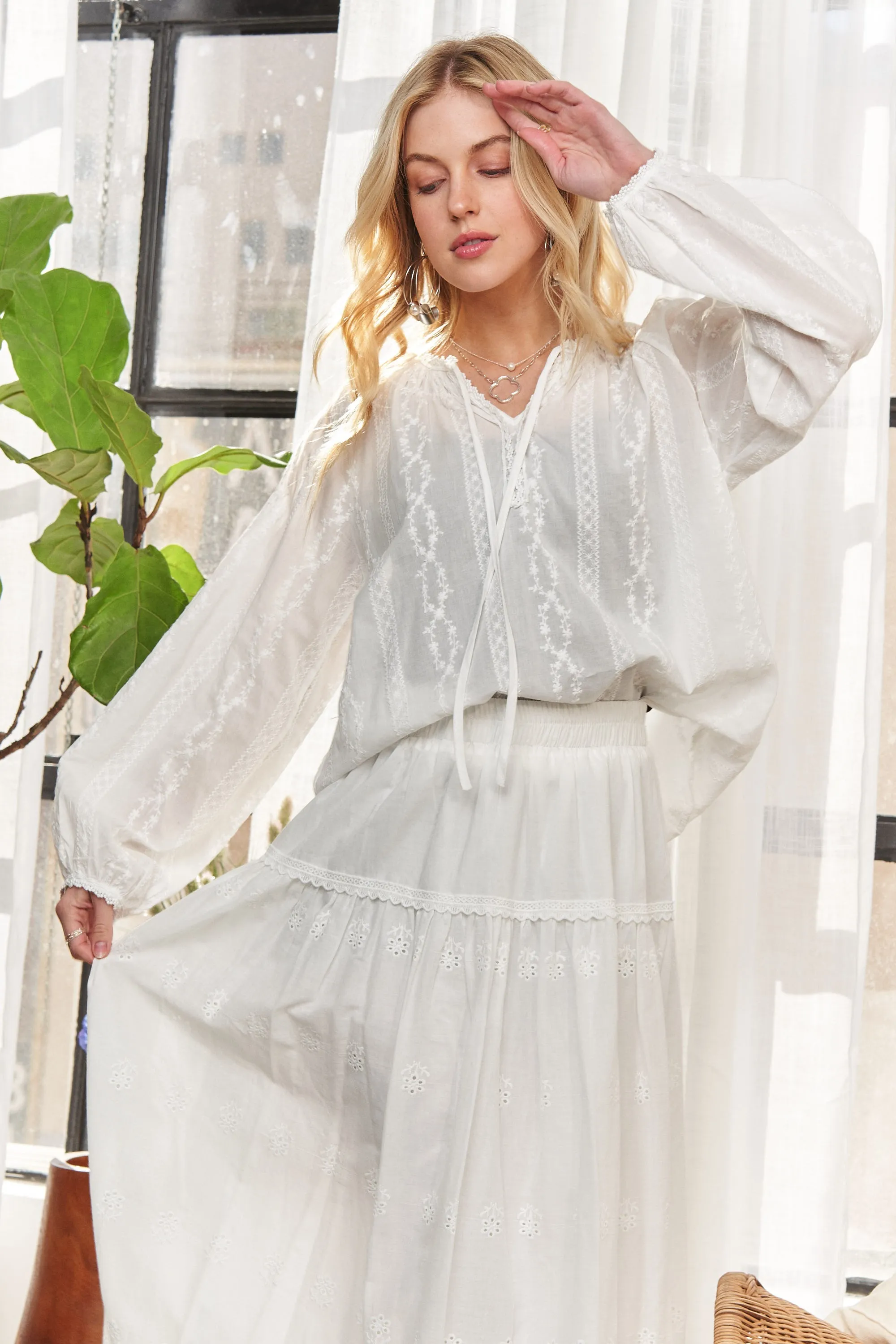 ADORA Cotton Peasant Top - Image 11