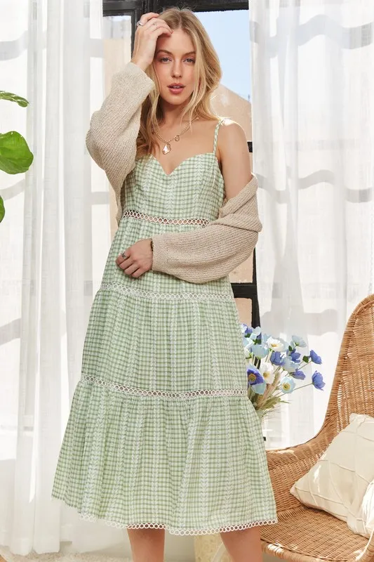 ADORA Gingham Detail Washed Dress - Image 4