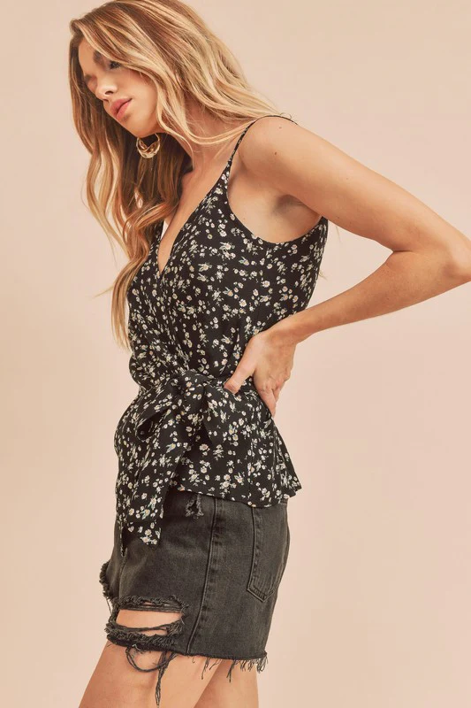 Aemi + Co Ditsy Floral Surplice Adjustable Straps Cami - Image 3