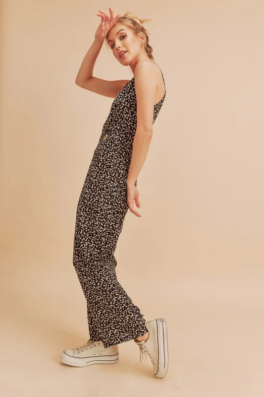 Aemi + Co Ditsy Floral Surplice Sleeveless Wide Leg Jumpsuit - Image 6