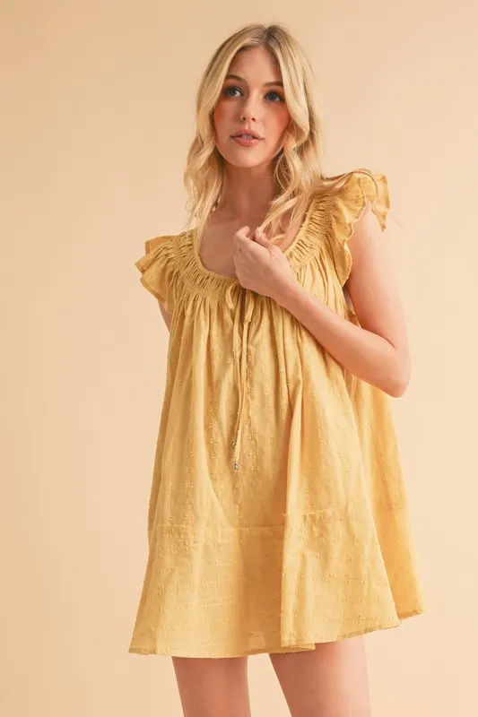 Aemi+Co Ruffled Cap Sleeve Cotton Tunic Mini Dress - Image 3