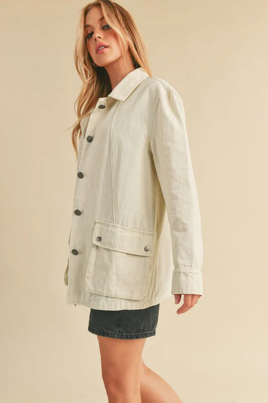 Aemi + Co Seam Detail Button Up Jacket with Pockets - Image 4