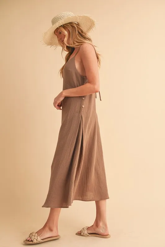 Aemi+Co Side Button Midi Cami Dress - Image 4