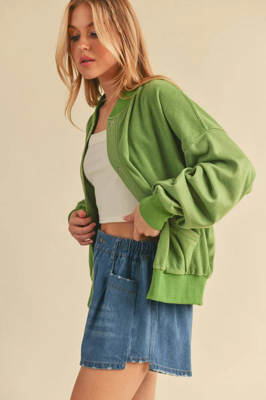 Aemi + Co Snap Down Drop Shoulder Brushed Jacket - Image 4