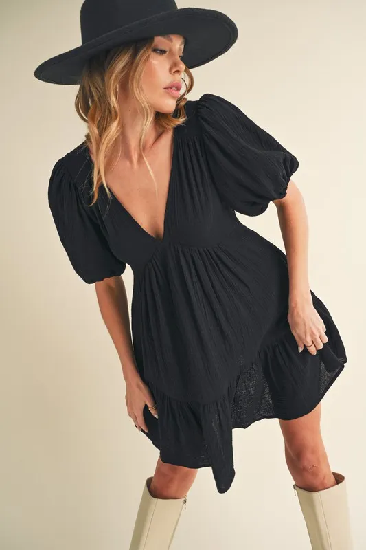 Aemi+Co Tied Back Ruffled Short Sleeve Mini Dress - Image 2
