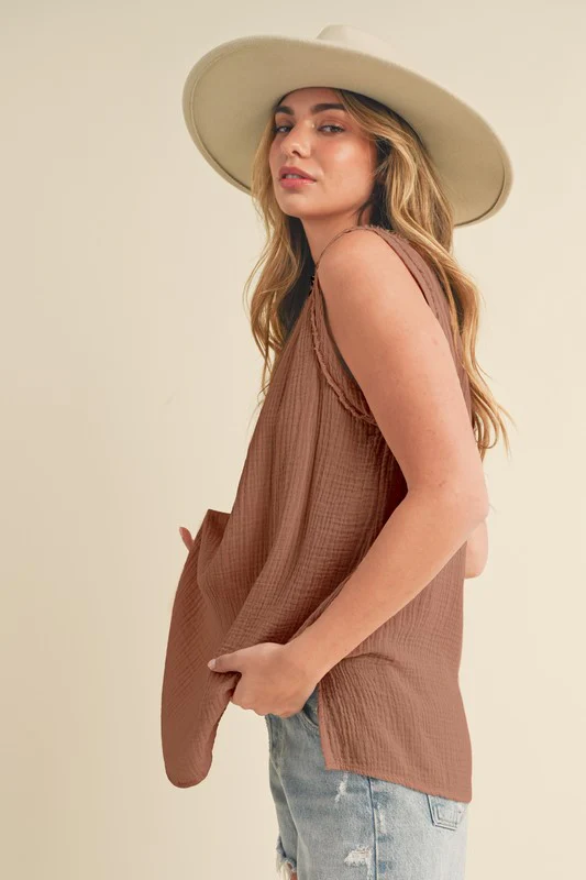 Aemi + Co V-Neck Wide Strap Tank - Image 3