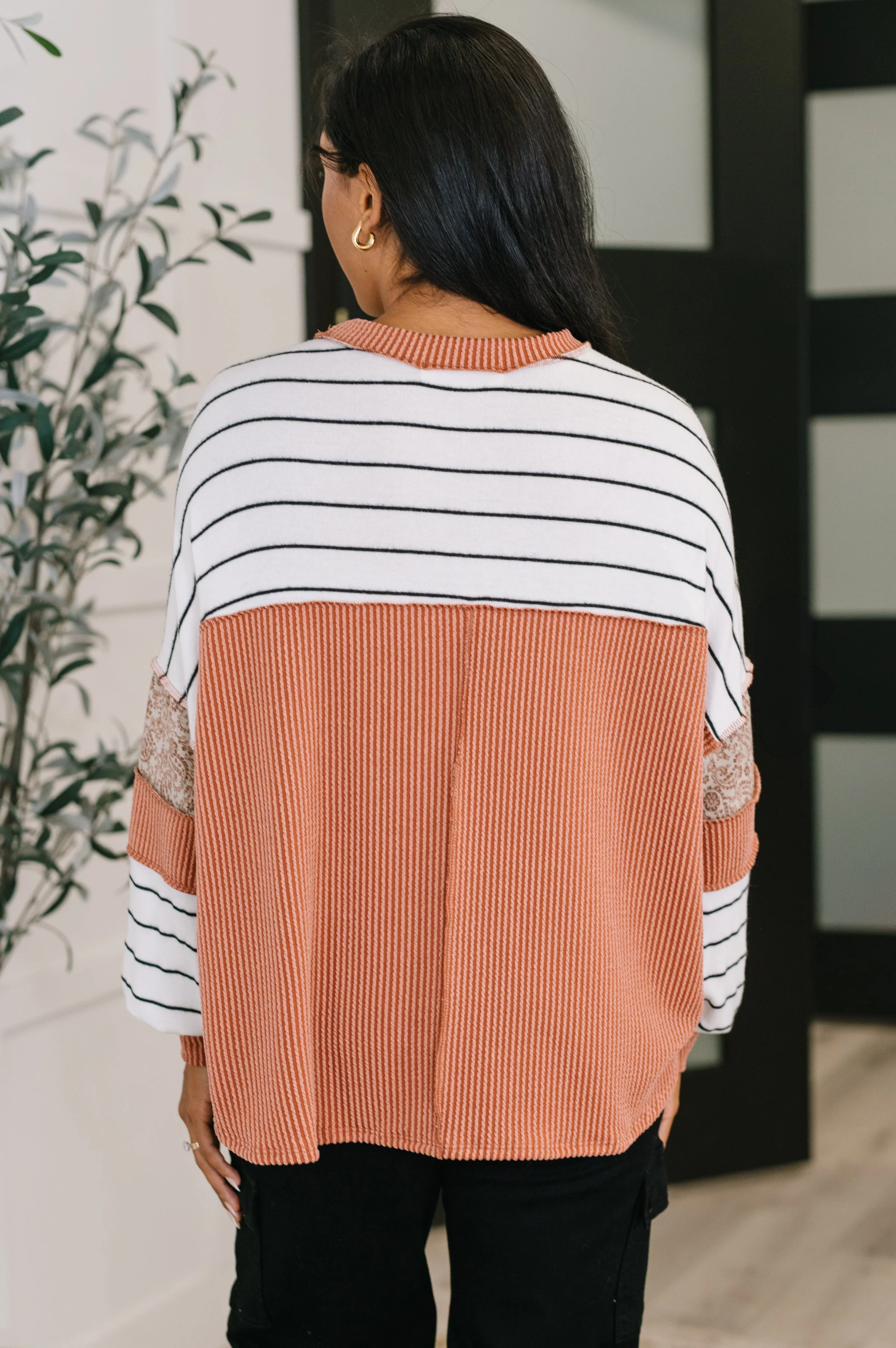 All Over the Place Color Block Relaxed Pullover - Image 5